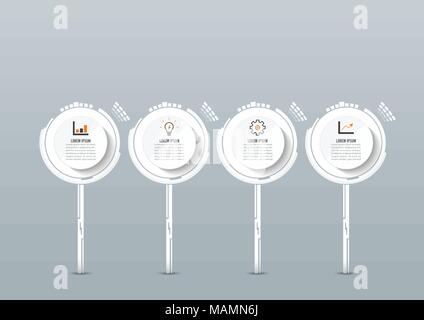 Vektor Infografik Technologie design Template, integrierte Kreisen. Business Konzept mit Optionen. Vector Illustration. Für workflow Layout verwendet, diagra Stock Vektor
