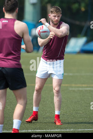 Die Irish Rugby Team eine Schulung im Kings Park vor ihren Hong Kong Rugby 7 nähere Bestimmung entspricht Durchführung Stockfoto