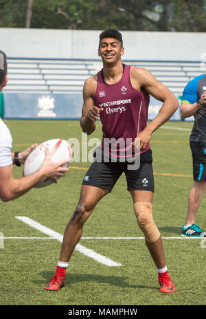 Die Irish Rugby Team eine Schulung im Kings Park vor ihren Hong Kong Rugby 7 nähere Bestimmung entspricht Durchführung Stockfoto