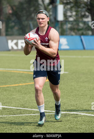 Die Irish Rugby Team eine Schulung im Kings Park vor ihren Hong Kong Rugby 7 nähere Bestimmung entspricht Durchführung Stockfoto