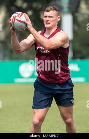 Die Irish Rugby Team eine Schulung im Kings Park vor ihren Hong Kong Rugby 7 nähere Bestimmung entspricht Durchführung Stockfoto