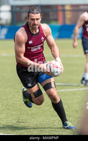 Die Irish Rugby Team eine Schulung im Kings Park vor ihren Hong Kong Rugby 7 nähere Bestimmung entspricht Durchführung Stockfoto