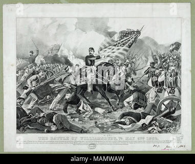 Die Schlacht von Williamsburg, Virginia 5. Mai 1862 Dansk: Slaget ved Willamsburg. [New York] - Stockfoto