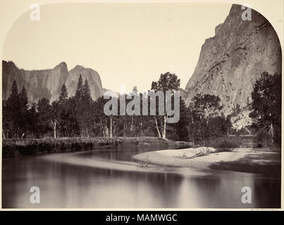 . Blick vom Camp Grove, Yosemite. 1861 Stockfoto