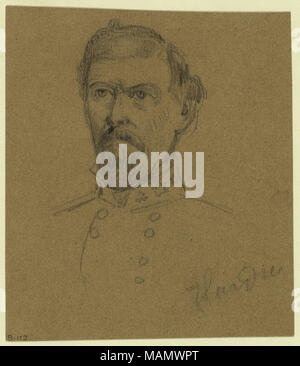 Konföderierte General William Joseph Hardee. 1 Zeichnung auf Papier: Bleistift; 8,9 x 7,7 cm. (Blatt). . Zwischen November 1862 und Januar 1863. Alfred Waud - Stockfoto