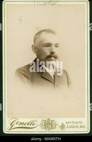 Formale büste Portrait von Gus H. Willau im Anzug, und drehte sich nach rechts. "Genelli" und 923 OLIVE ST. ST. LOUIS, MO.' (Abbildung unten). Titel: Gus H. Willau (Union Veteran). . Ca. 1892. Genelli, St. Louis Stockfoto