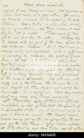 Beschreibt einen Besuch von Hart. Titel: Thomas Butler Gunn Tagebücher: Band 17, Seite 211, 25. September 1861. 25. September 1861. Gunn, Thomas Butler, 1826-1903 Stockfoto