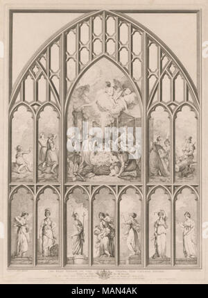 Der Westen FENSTER DER KAPELLE, New College in Oxford. 1783. RICHARD EARLOM Stockfoto