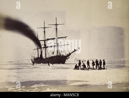 . Jagd durch Dampf in Melville Bay. 1869 Stockfoto