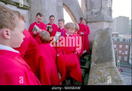 Vorsänger auf dem Dach des St. Peter's Kirche in Brighton City Centre Stockfoto