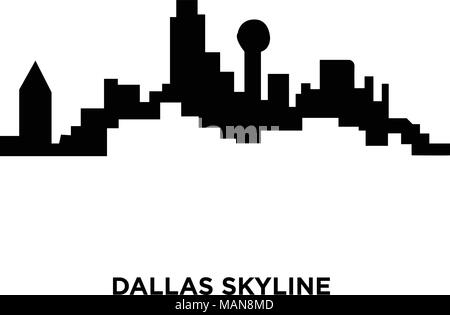 Skyline von Dallas auf weißem Hintergrund, Vector Illustration Stock Vektor