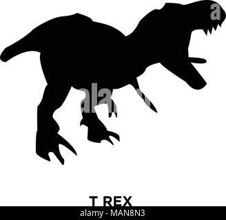 T-rex Silhouette auf weißem Hintergrund, Vector Illustration Stock Vektor