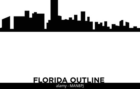 Florida silhouette png auf weißem Hintergrund, Vector Illustration Stock Vektor