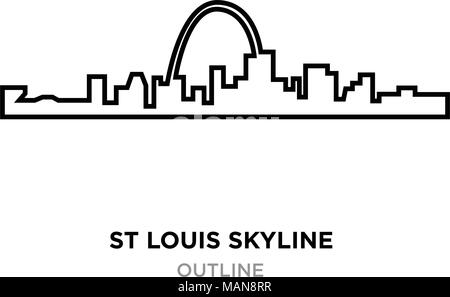 St Louis skyline Umrisse auf weißem Hintergrund, Vector Illustration Stock Vektor