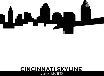 Cincinnati skyline Silhouette auf weißem Hintergrund, Vector Illustration Stock Vektor