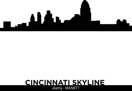 Cincinnati Skyline Silhouette Umrisse Auf Weissem Hintergrund Stock Vektorgrafik Alamy