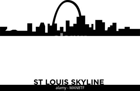 St Louis skyline Silhouette auf weißem Hintergrund, Vector Illustration Stock Vektor