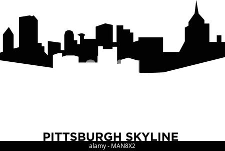 Pittsburgh skyline Silhouette auf weißem Hintergrund, Vector Illustration Stock Vektor