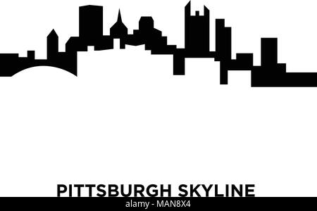 Pittsburgh skyline Silhouette auf weißem Hintergrund, Vector Illustration Stock Vektor