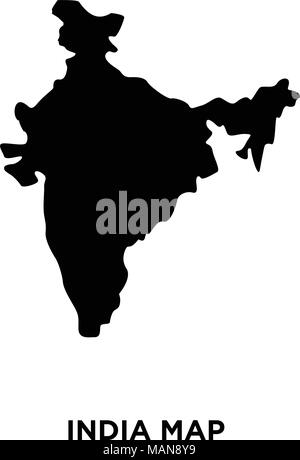 Indien Karte silhouette png auf weißem Hintergrund, Vector Illustration Stock Vektor