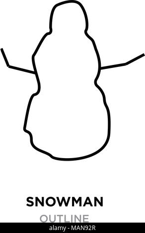 Schneemann Übersicht Bilder auf weißem Hintergrund, Vector Illustration Stock Vektor