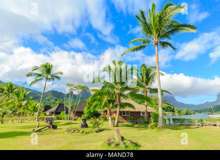 Das schöne Meer und Resort in Moorae Insel Tahiti Papeete, Französisch-Polynesien. Stockfoto