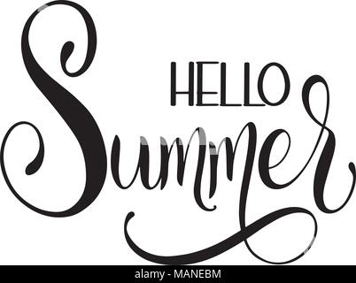 Hallo Sommer Schriftzug. Elemente für Einladungen, Poster, Grußkarten. Seasons Greetings Stock Vektor