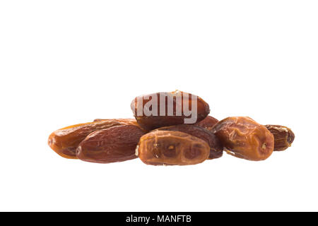 Getrocknet lecker Termine isoliert auf weißem Hintergrund Stockfoto