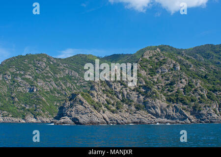 Punta Torretta, Naturpark des Monte Portofino - Provinz Genua, der Region Ligurien, Italien Stockfoto