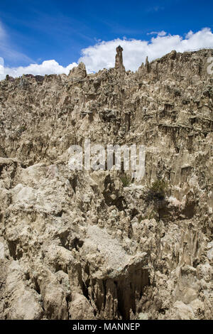 Felsformationen des Valle de la Luna in Bolivien Stockfoto