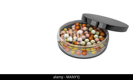 Die bronzing pearls Make-up. 3D-Render Abbildung Stockfoto