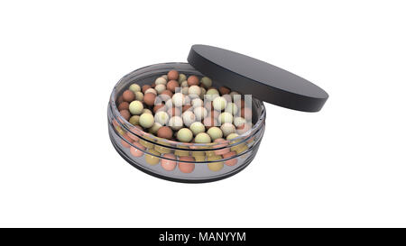 Die bronzing pearls Make-up. 3D-Render Abbildung Stockfoto