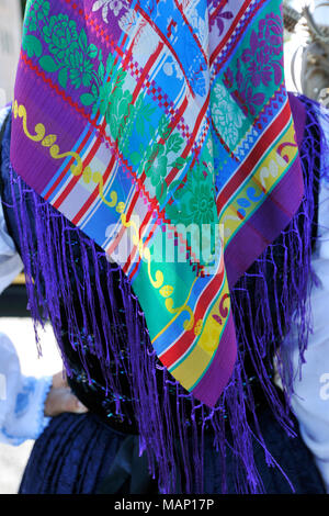 Tracht von Minho. Unsere Liebe Frau von Agonie Festlichkeiten, die größte traditionelle Festivals in Portugal. Viana do Castelo. Stockfoto