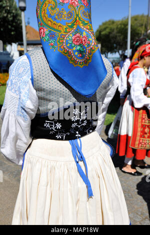 Tracht von Minho. Unsere Liebe Frau von Agonie Festlichkeiten, die größte traditionelle Festivals in Portugal. Viana do Castelo. Stockfoto