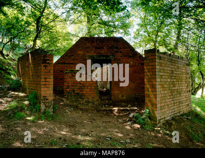 WWII Luftschutzkeller & decoy Control Center kontrollierten Bränden auf Ffrith Berg, Flintshire, Großbritannien, konzipiert deutsche Bomber zu täuschen, zu entzünden. Stockfoto