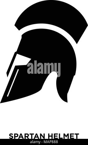 Spartan Helmen Symbol auf weißem Hintergrund, in Schwarz, Vektor icon Abbildung Stock Vektor