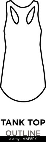 Tank Top Umrisse auf weißem Hintergrund Stock Vektor