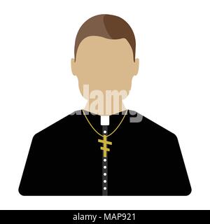 Priester cartoon Symbol. Isolierte Vector Illustration auf weißem Hintergrund. Stock Vektor