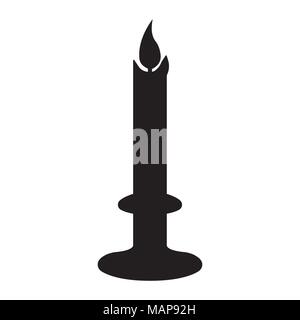 Kerze einfach auf das Symbol. Isolierte Vector Illustration auf weißem Hintergrund. Stock Vektor