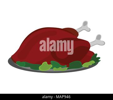 Türkei Symbol. Cartoon Stil. Vector Illustration für Thanksgiving Day. Stock Vektor