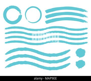 Satz von Hand bemalt Pinselstriche. Aquarell Pinselstriche. Vector Illustration. Stock Vektor