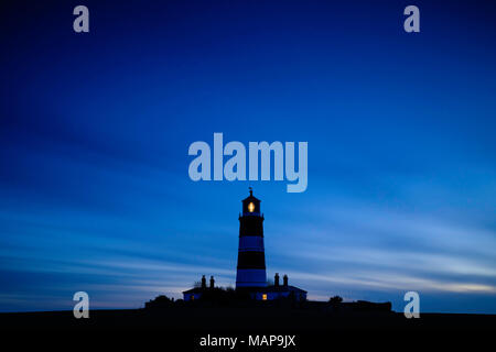 Happisburgh Lighthouse, North Norfolk. Das einzige unabhängig operierende Leuchtturm in Großbritannien. Bild Datum: Montag, 12. Februar 2018. Foto: Ch Stockfoto