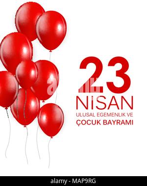 23. Nisan cocuk baryrami. Übersetzung: Türkisch 23. April Tag der Kinder Vector Illustration Stock Vektor