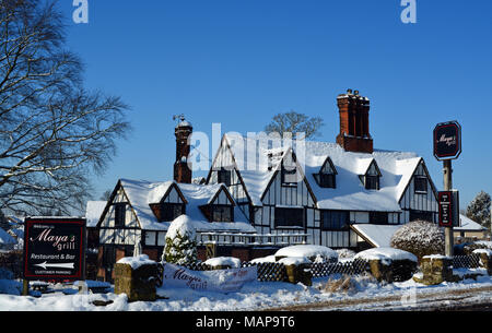 Southborough im Schnee Stockfoto