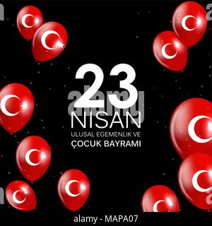 23. Nisan cocuk baryrami. Übersetzung: Türkisch 23. April Tag der Kinder Vector Illustration Stock Vektor