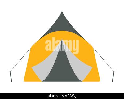 Zelt-Symbol. Tourismus. River Boat Trip web Elemente. Vector Illustration. Stock Vektor