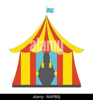 Zirkuszelt Flachbild-Symbol. Vintage Vector Illustration. Stock Vektor