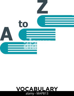 Wortschatz Symbol auf weißem Hintergrund für Ihre Web isoliert, mobile und app Design Stock Vektor