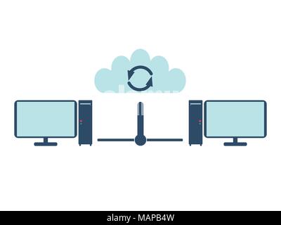 Symbol "Netzwerk". Flache Vector Illustration. Stock Vektor