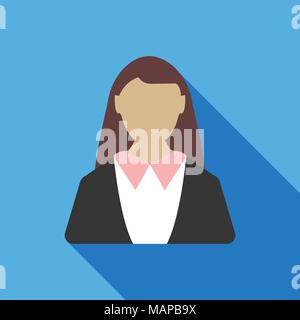 Business woman Symbol. Business Konzept für Web- und UI-Design. Flache Vector Illustration. Stock Vektor